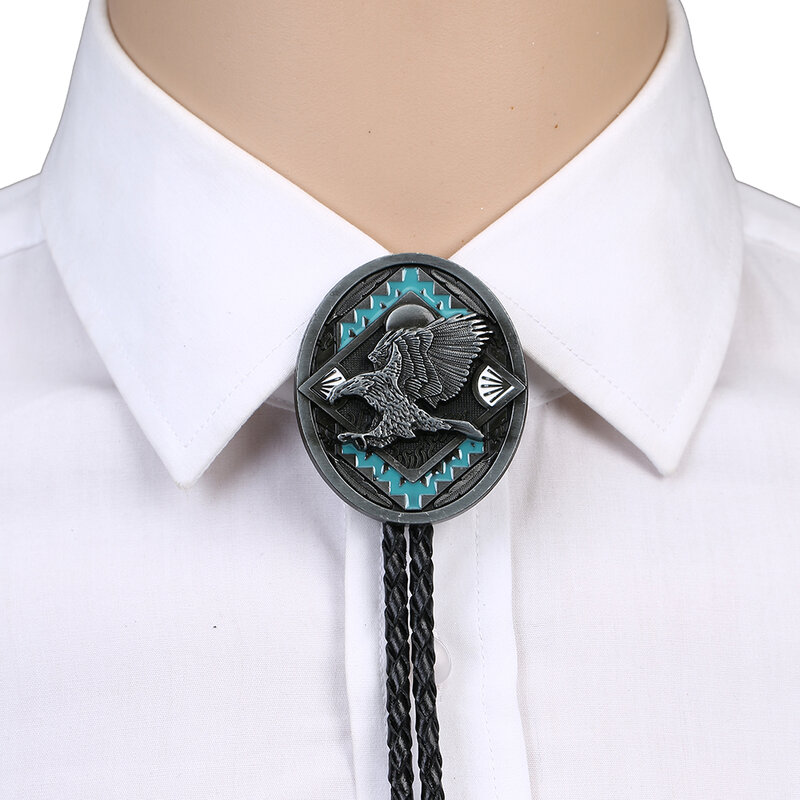 Винтажный бирюзовый галстук bolo для мужчин с малахитовым камнем овальной формы, индийский ковбойский Западный ковбойский кожаный шнурок, га...