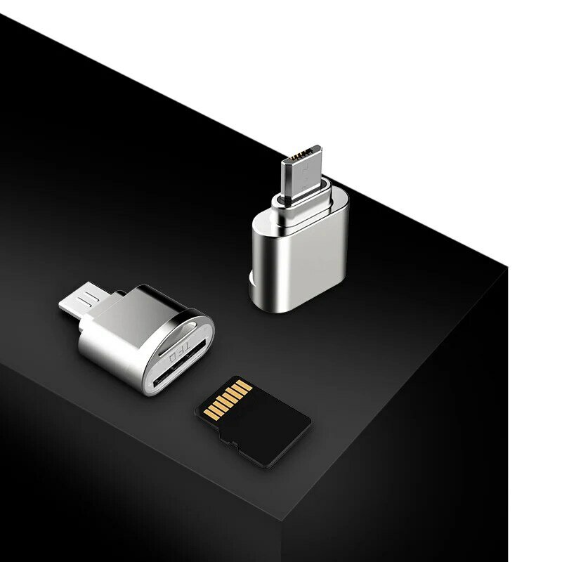 Ginsley G010 OTG Pembaca Kartu Micro SD/TF Multi Pembaca Kartu Memori untuk Andriods Smartphone dengan Antarmuka USB Micro