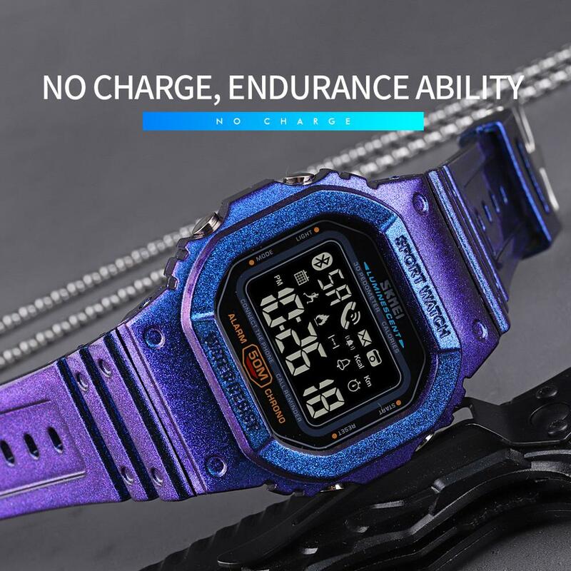 Skmei relógio digital calorie, relógio esportivo masculino multifuncional impermeável de alta qualidade de calorias