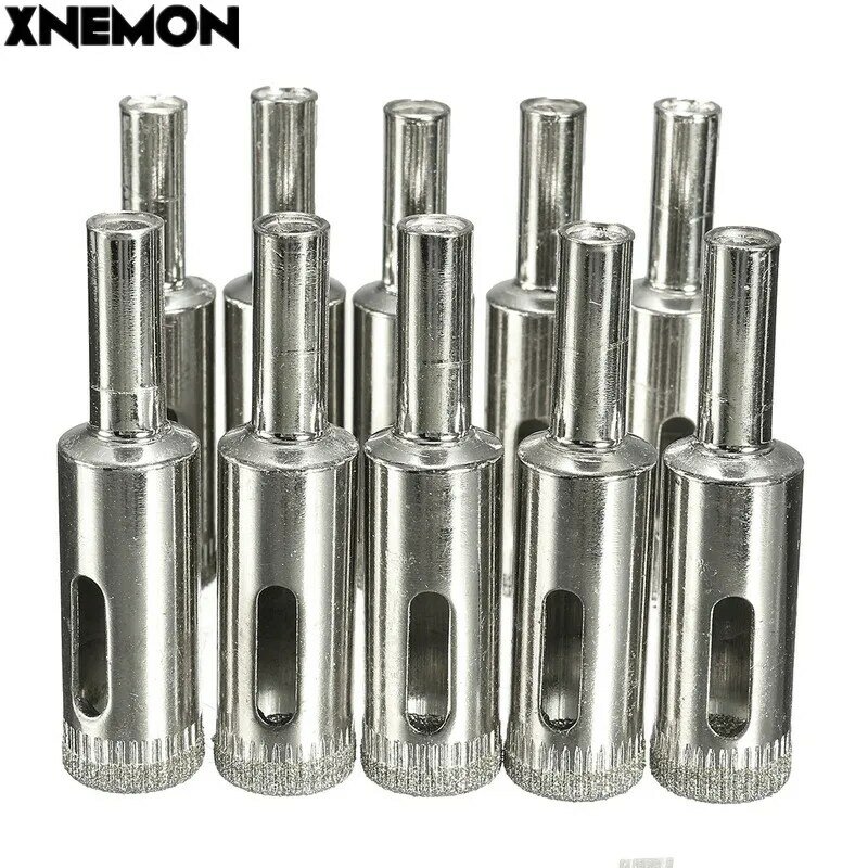 10Pcs/Set 13mm 1/2 Inch Diamond Coated Drill Bit Set Tile Marble Glass Ceramic Hole Saw Drilling Bits For Power Tools