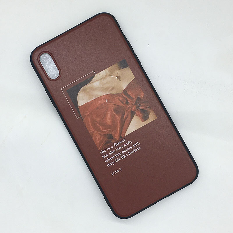 Funda TPU suave estética roja vintage de vacaciones de jardín Bioumei para iPhone 11 Pro Max XR XS Max 7 8 Plus 5 6 6S Plus cubierta para X 03