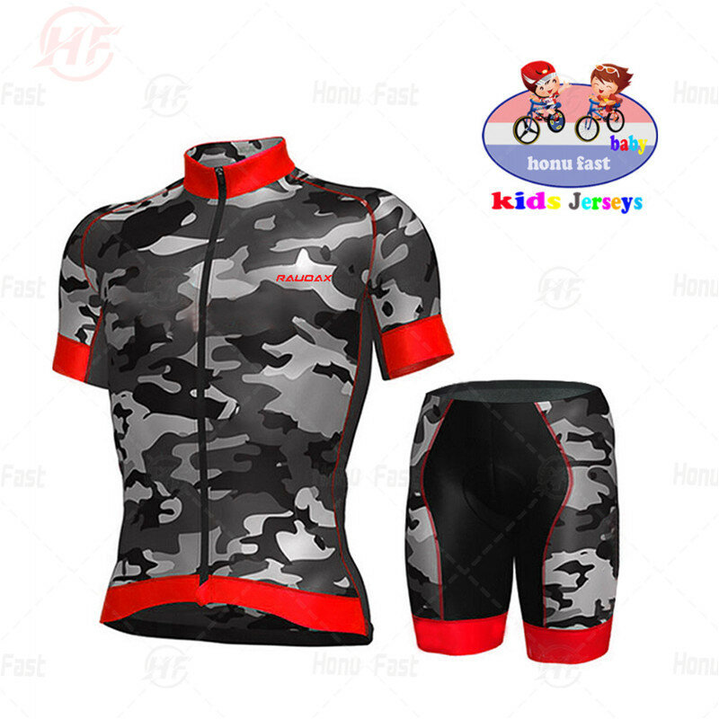2023 New Kids Fluorescent Green Cycling Jersey Set Mountain Bike Clothes Sportswear Racing Children Bicycle Clothing cycling kit