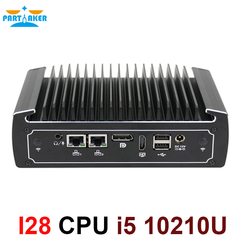 Partaker-Mini PC Windows 11,Intel Core i5-10210u/i211,第10世代,ファンレス,4k,ミニPC,2 LAN,rs232,SIMカードスロット付き