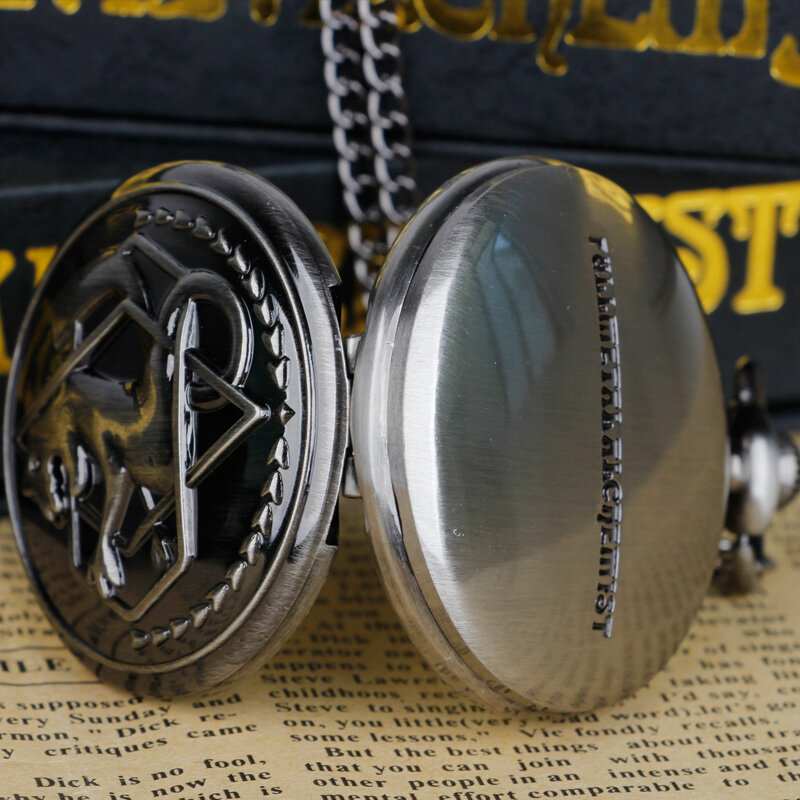 Reloj de bolsillo de cuarzo para hombre y mujer, cronógrafo con cadena Fob de Anime, color gris, nuevo diseño, regalo
