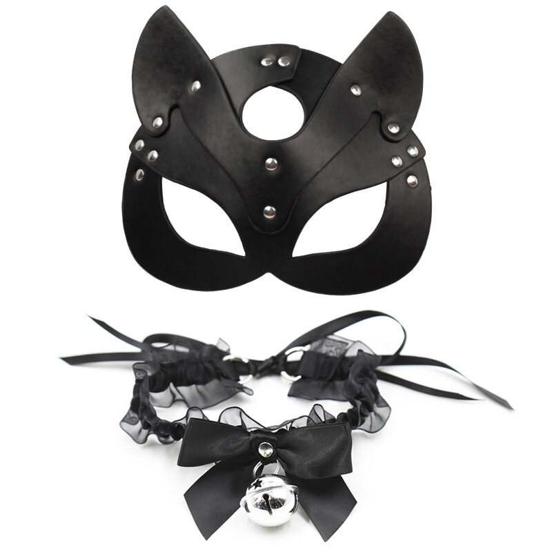 เร้าอารมณ์ Cat หน้ากากเพศและคอคอสเพลย์แมวหนังหน้ากากฮาโลวีน Masquerade Party หน้ากากเร้าอารมณ์หน้ากากของเล่น