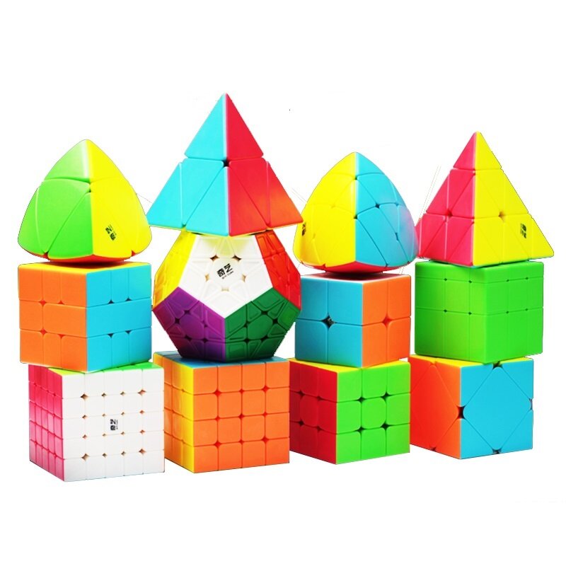 QIYI المكعب السحري 2x2 3x3x3 4x4 5x5 الهرم Megaminx مكعبات ماجيكو لغز لعبة SpeedCubo الأطفال الاطفال هدية لعبة الكبار Rubix