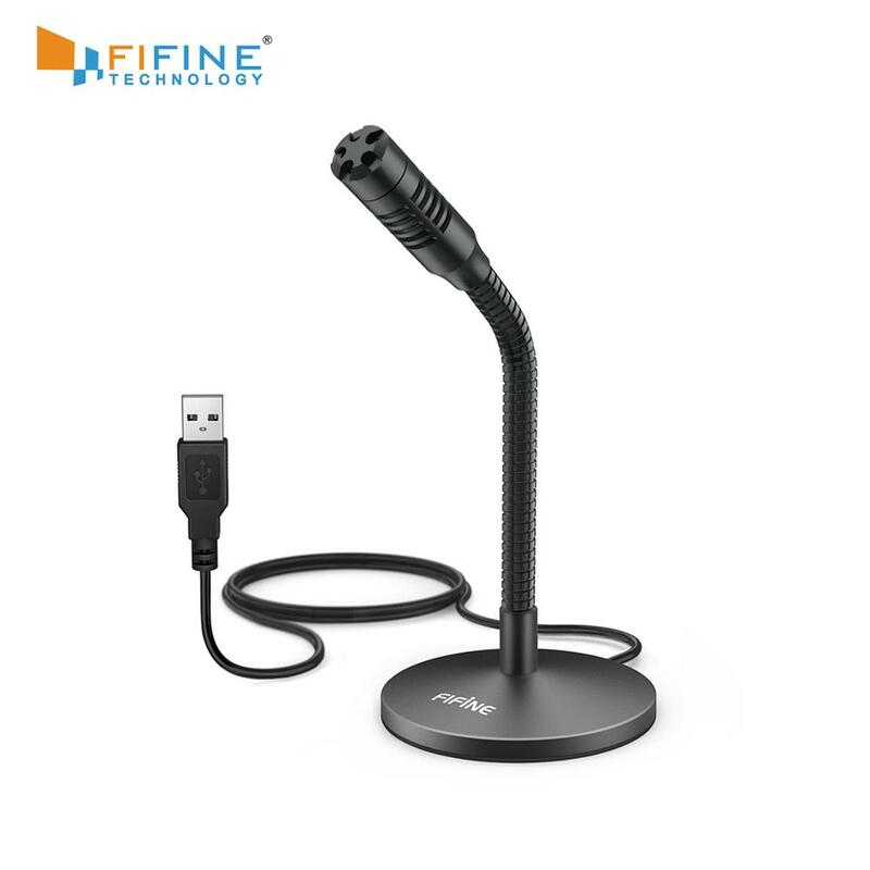 FIFINE-Mini micrófono USB para dictado, micrófono Plug & Play de escritorio para ordenador, portátil, PC, para conferencia, juegos, Streaming