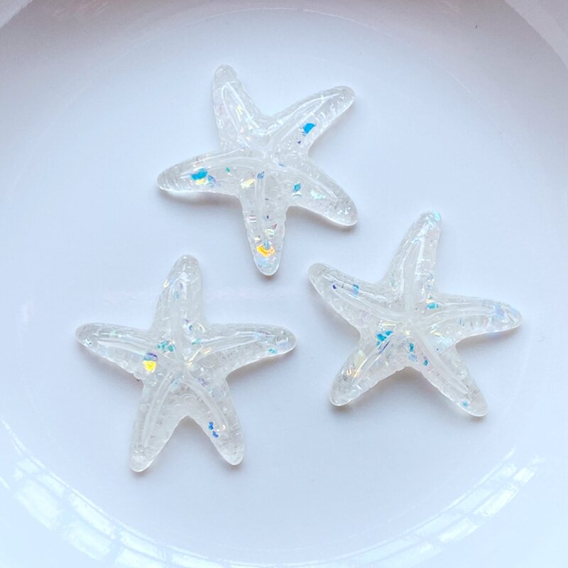 10/20Pcs Resin Cute Mixed Sparkle Mini Starfish Flatback Cabochon Scrapbook Kawaii DIY Embellishments Accessories K72