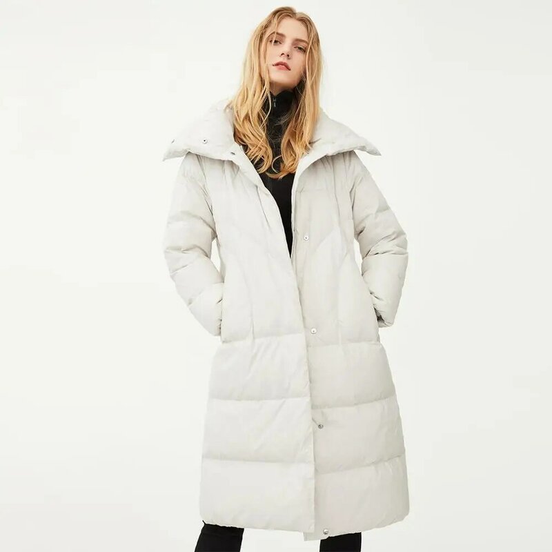 스탠드 칼라 오버사이즈 오리털 파카 코트 F270 여성용, 브레드 스타일, 두껍고 따뜻한 겨울 상품
