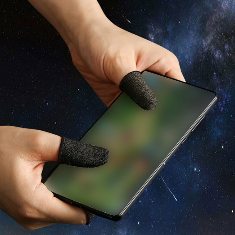 2pcs Gaming Finger Sleeve Controller di gioco per schermo Mobile guanti antisudore PUBG COD Assist artefatto lettini antiscivolo