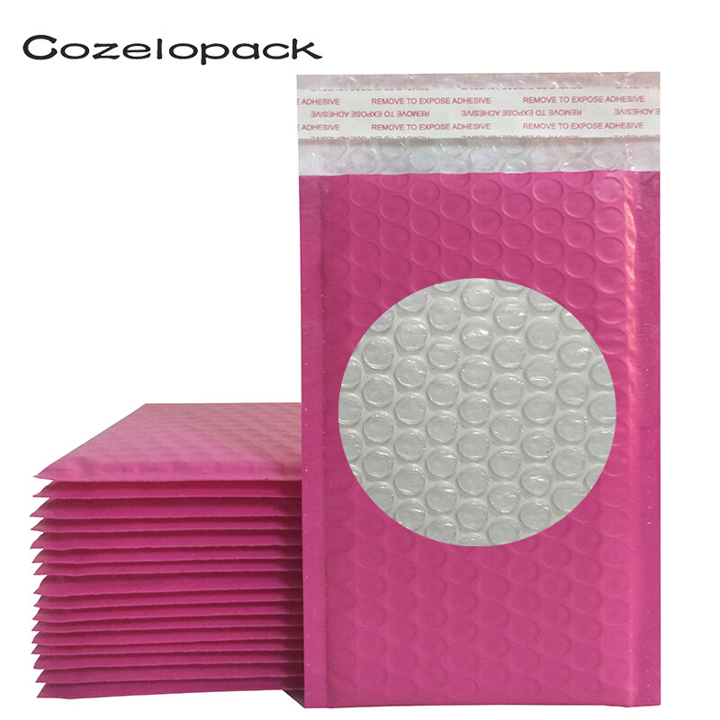 Sobres acolchados de burbujas de polietileno, bolsa de correo autosellada, color rosa, 170x230mm, n. ° 0, 6x10 pulgadas, 10 piezas