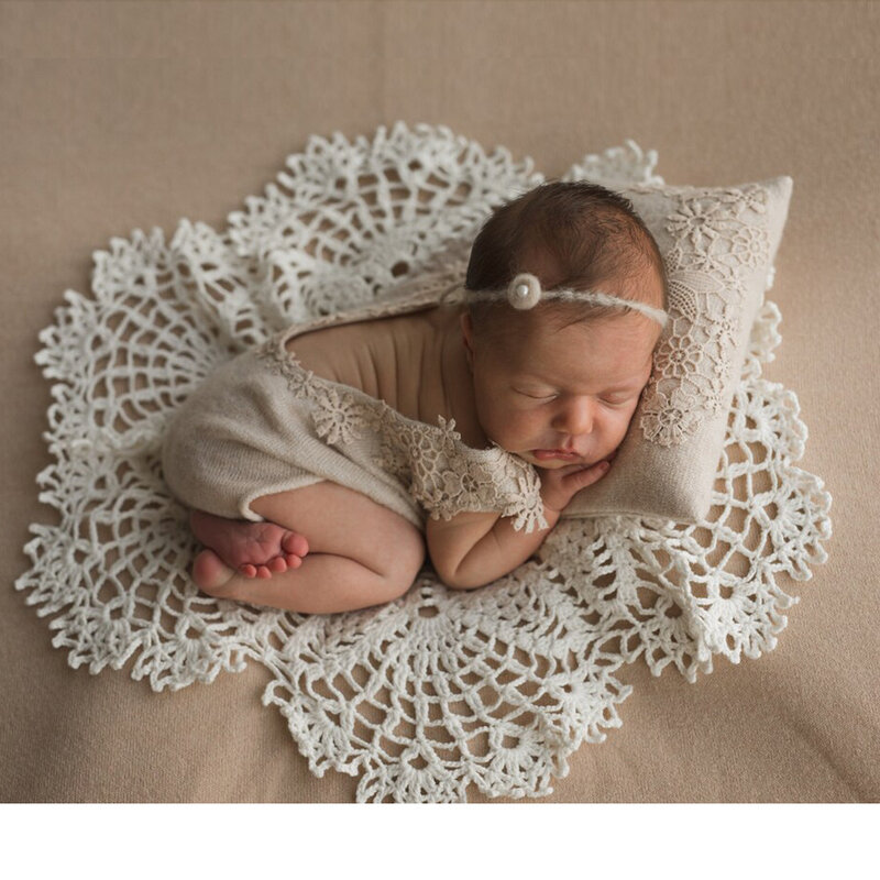 Puntelli per fotografia neonato coperta in pizzo cavo Baby Girl Boy puntelli per fotografia cuscino servizio fotografico accessori per Studio