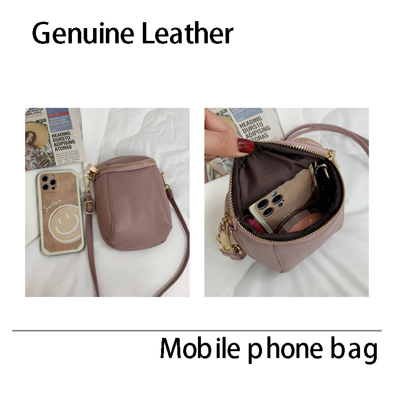 Genuine Leather Women Handbags 2021 Designer Messenger Bag Small Ladies Shoulder Hand Crossbody Bags For Mobile Phone Bag