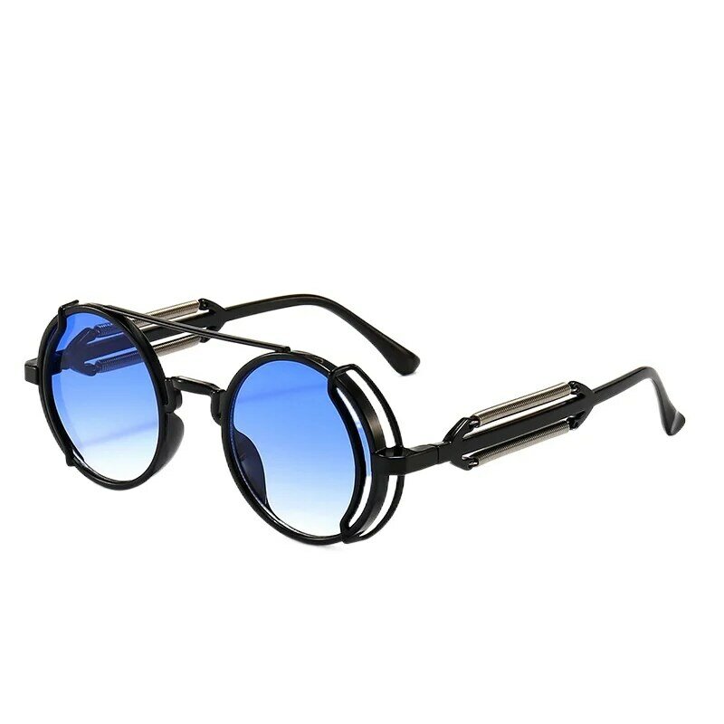 Retro steampunk sunglasses men's brand designer round gothic sunglasses 2021 new products women's UV400 sunglasses