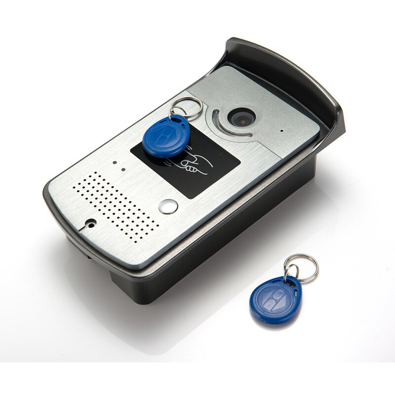 Intercomunicador de teléfono con pantalla táctil de 7 ", 1 Monitor, cámara de acceso RFID, resistente al agua, cerradura magnética eléctrica de 180kg, salida de puerta