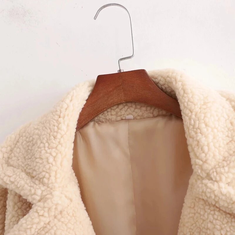 긴 테디 베어 자켓 코트 여성 겨울 2022 두꺼운 따뜻한 대형 Chunky 겉옷 여성 오버 코트 가짜 모피 코트