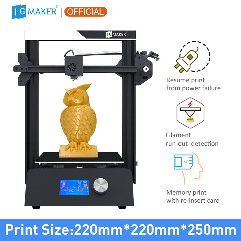 JGMAKER 매직 3D 프린터 알루미늄 프레임 DIY 키트, 대형 인쇄 크기, 220x220x250mm 인쇄 모델, 빠른 배송, EU 러시아 창고