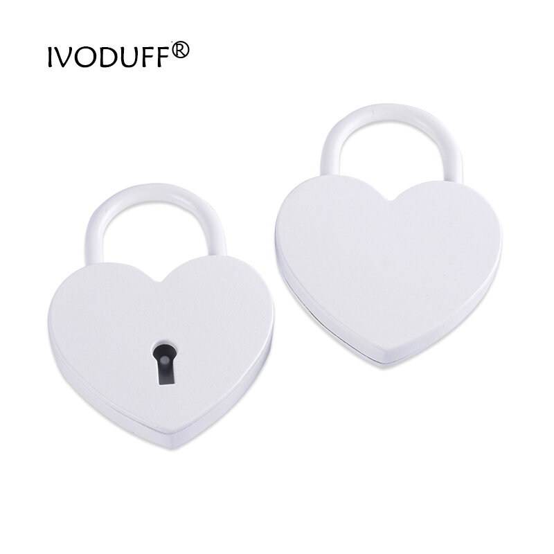 Love Heart Lock biały kolor 45x59mm na dekoracja torby, metalowa kłódka w kształcie serca