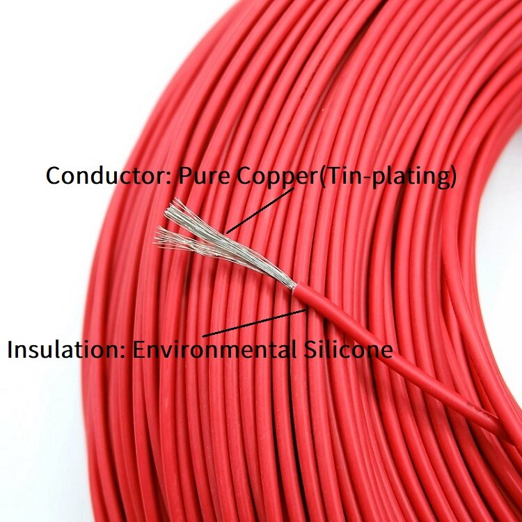 Cable de cobre de goma de silicona suave, Cable de iluminación de lámpara LED, UL3135, Flexible, aislado, 32, 30, 28, 26, 24, 22, 20, 18 AWG, 5/10M