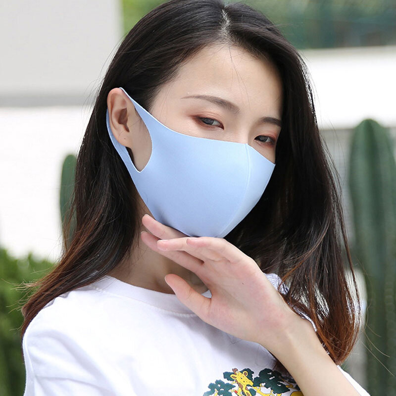 Máscara de esponja transpirable Unisex, máscara de boca de esponja, reutilizable, protección facial a prueba de viento, negro, blanco, rosa, azul, esponja, máscara de boca, caliente