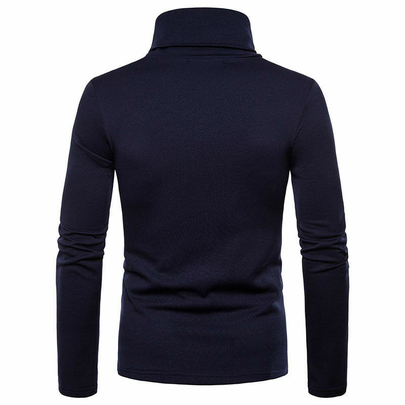 Autumn Winter Mens Turtleneck Sweaters Casual Thermal Long Sleeve Slim Fit Pullovers Stretch Basic Tops Sweatshirt Jumper TShirt