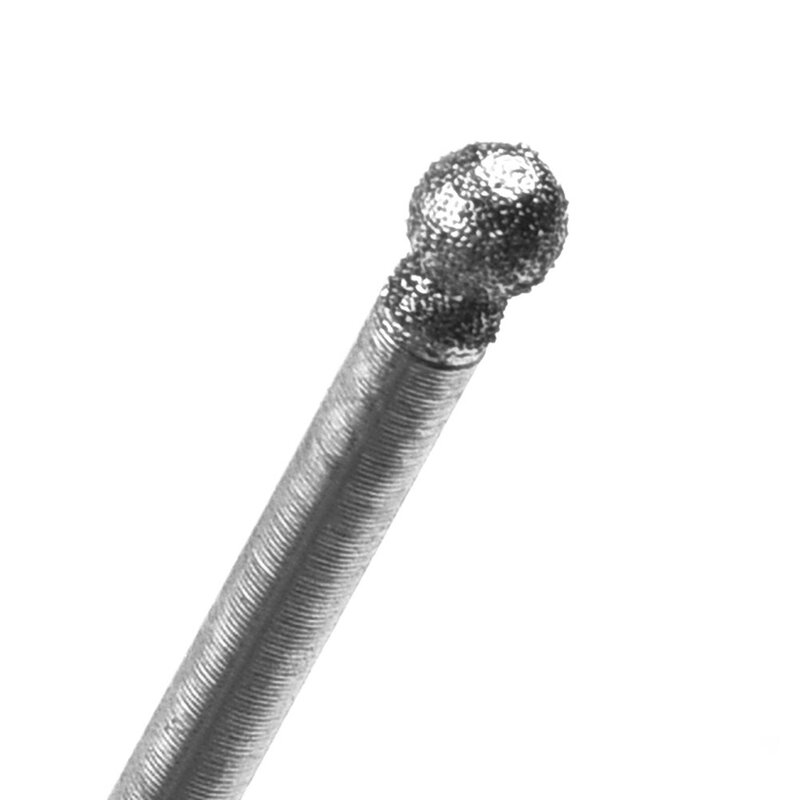 5 Pieces 0.5mm-3mm Ball Round Rotary Diamond Burr Drill Bit 2.35mm Shank Glass Carving Grinding Carving Polishing Drill Bit Set