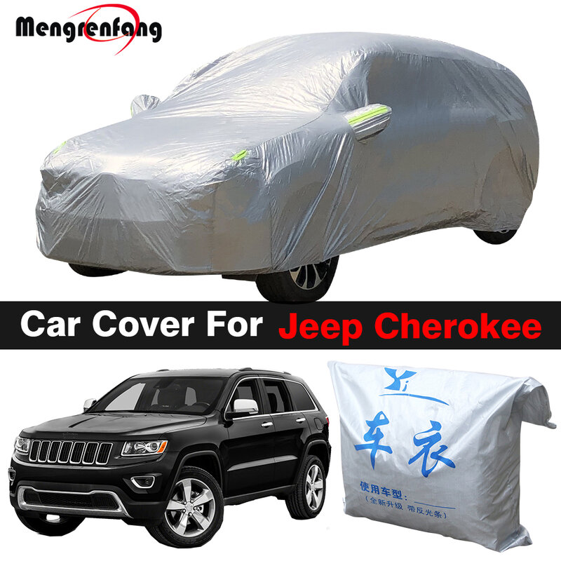 Outdoor Auto Abdeckung Anti-Uv Sonnenschutz Regen Schnee Schutz SUV Abdeckung Staubdicht Für Jeep Cherokee