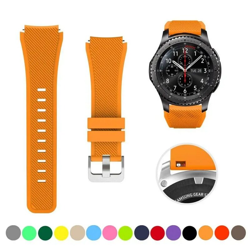 Pulseira de Silicone para Samsung Galaxy Watch, Pulseira para Samsung Galaxy Watch 4, 5 Pro, Active 2 Gear, S3, Huawei Watch GT2, 3, 2, 3, 20mm, 22mm, 44 milímetros, 40 milímetros