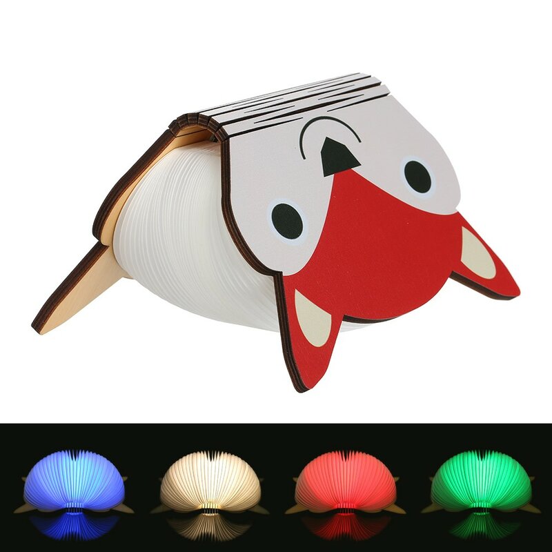 Cartoon USB Rechargeable Colorful Folding Book Light Drop shipping