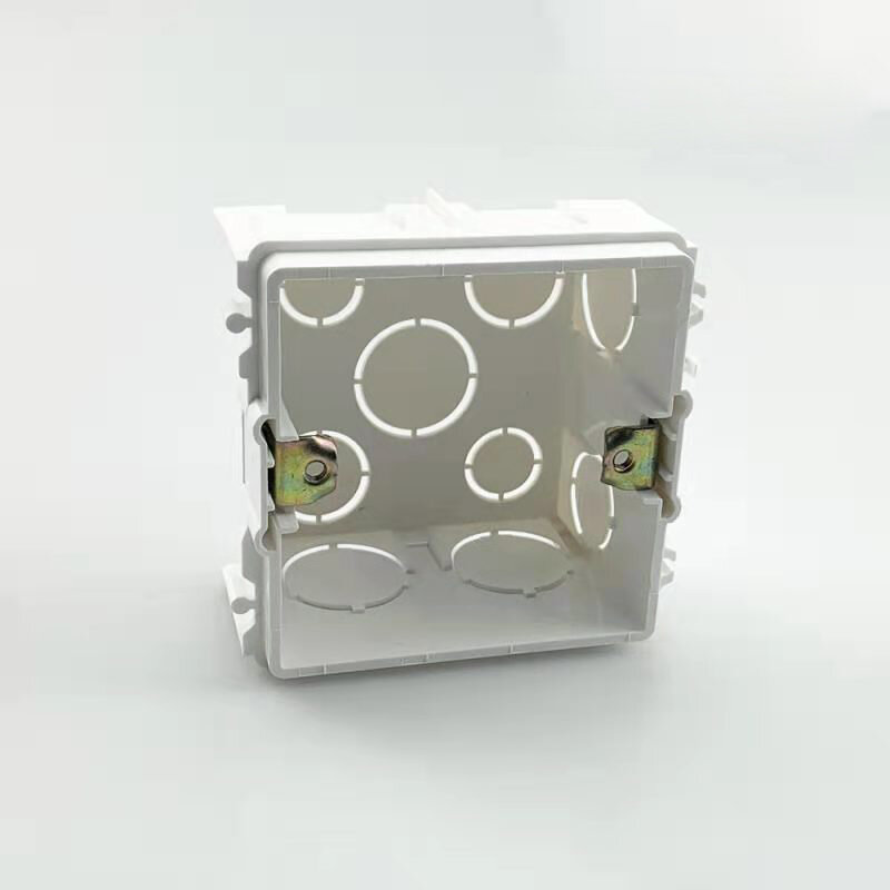 White Color 86mm Hiding Installation Concealed Mount Box Enclosure Junction Wiring Boxes For Wall Outlet Panel