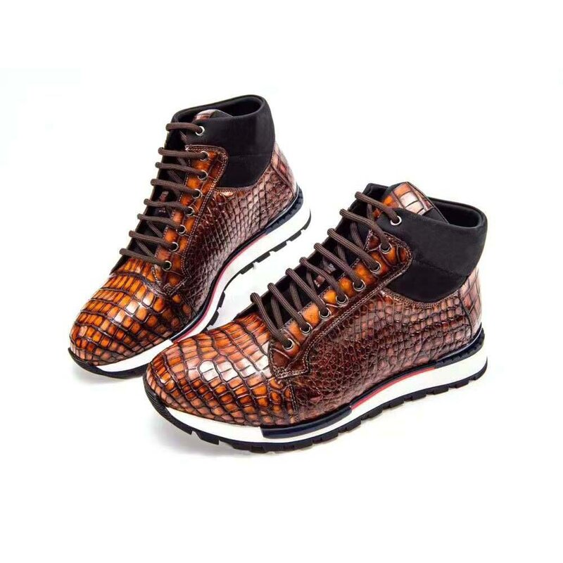 Chue mężczyźni krokodyl buty męskie obuwie męskie skóra krokodyla buty mężczyźni krokodyl buty brązowy kolor szczotka kolor mężczyźni buty