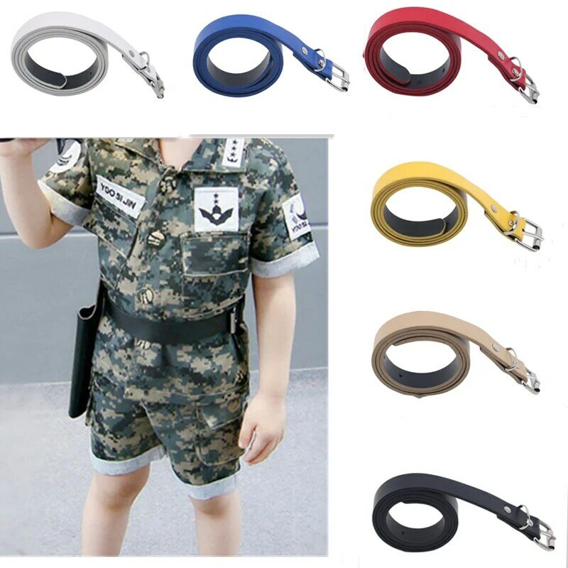 Cinturones de cuero para niños y niñas cinturón cintura fácil hebilla metálica para pantalones vaqueros cinturón ajustable