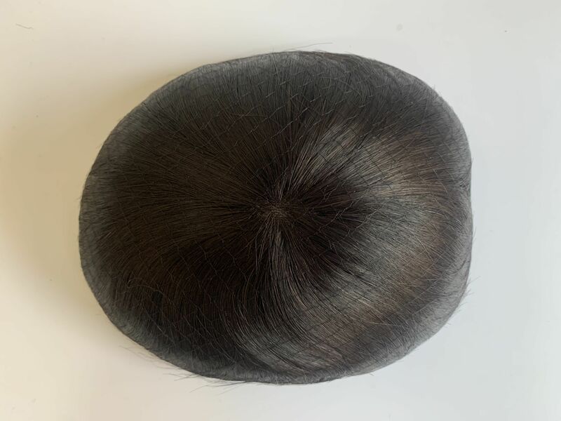 System wymiany naturalny czarny kolor męska peruka grzywny Mono + PU baza naturalne proste włosy kawałki naturalny wygląd Remy włosy
