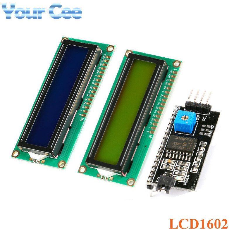 1602 layar kuning-hijau biru IIC/I2C LCD modul LCD1602 5V pelat adaptor 1602A Display UNTUK Arduino