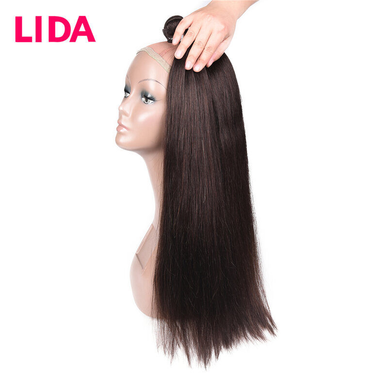 Lida fasci di capelli lisci cinesi estensioni dei capelli umani Non Remy 100 g/pezzo tre pacchi affare per le donne