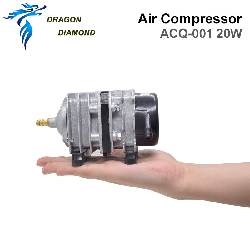 Pompa kompresor udara Co2 20W, 25LPM Laser pengukir listrik pompa magnet untuk mesin pemotong Co2 ACQ-001