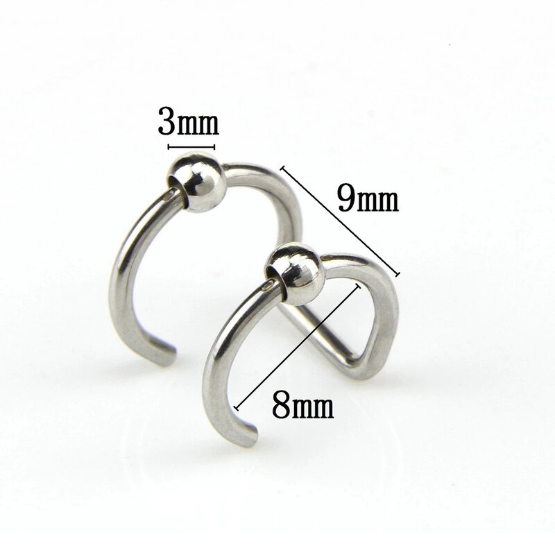 Women Lips Rings Stainless Steel Fake Nose Ring Septum Piercing Clip On mouth Ring Fake Piercing Body Clip Hoop