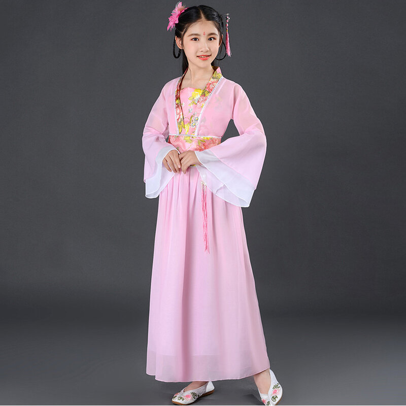 Pakaian Tradisional Tiongkok untuk Anak Perempuan Dewasa Cosplay Hanfu Pakaian Peri Anak Perempuan Han Fu Tiongkok Gaun Wanita Halloween