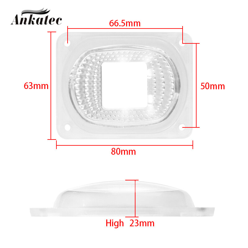 Odbłyśnik soczewki LED dla LED COB chip abażur zestaw szkło PC + reflektor + silikonowy pierścień abażur dla LED floodlight DIY