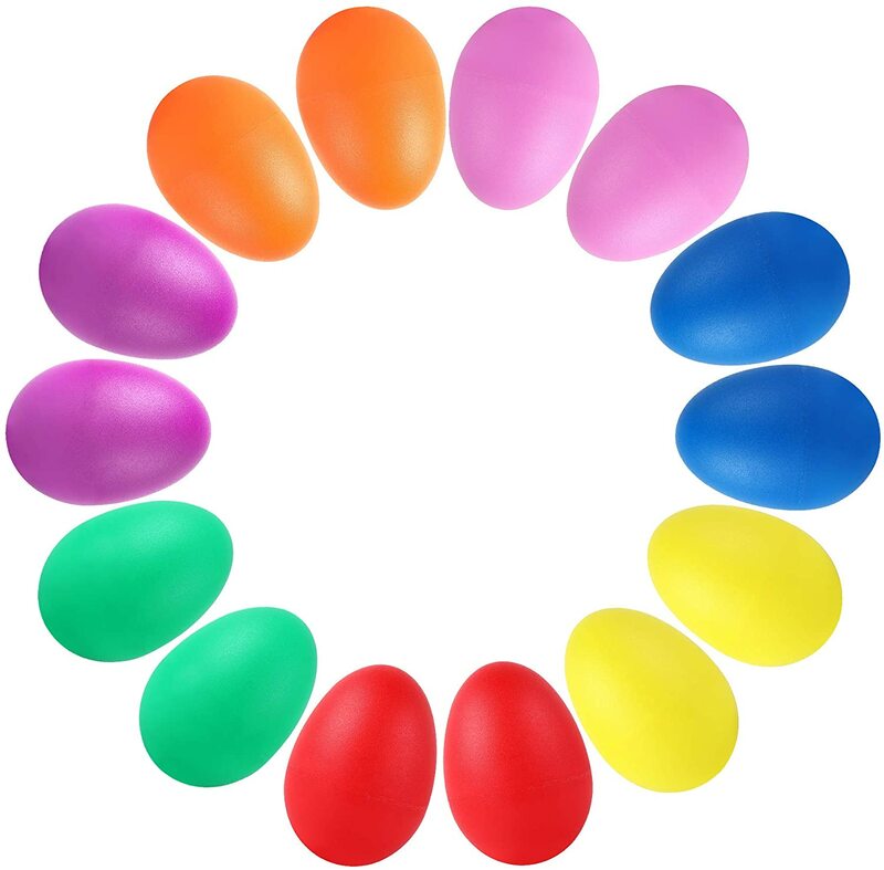 20pcs Plastic Percussion Maracas Shaker Musical Sound Egg  Colorful Musical Instrument Baby Toddler Childre Toy