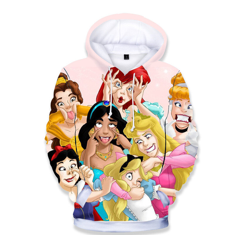 Disney Girls Hoodies Sweatshirt Tops Elsa Anna 3D Printing Kids Baby Girls Hoodies Cartoon Tracksuit Children Clothes Sweatshirt
