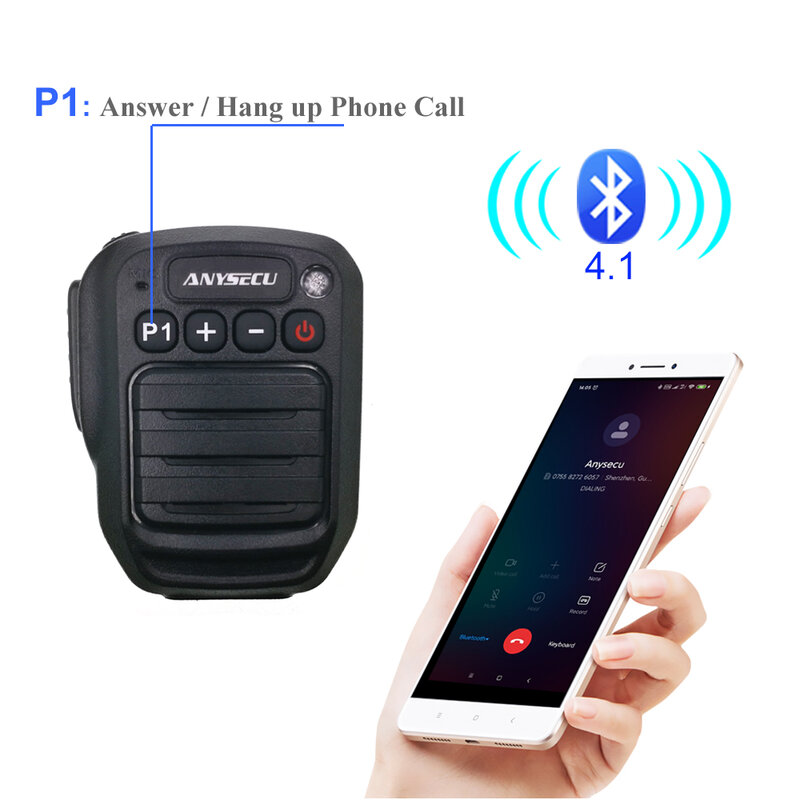 Anysecu ไมโครโฟนไร้สายลำโพง K สำหรับ Baofeng UV-82 UV-5R UV-888S TH-UV8000d Walkie Talkies