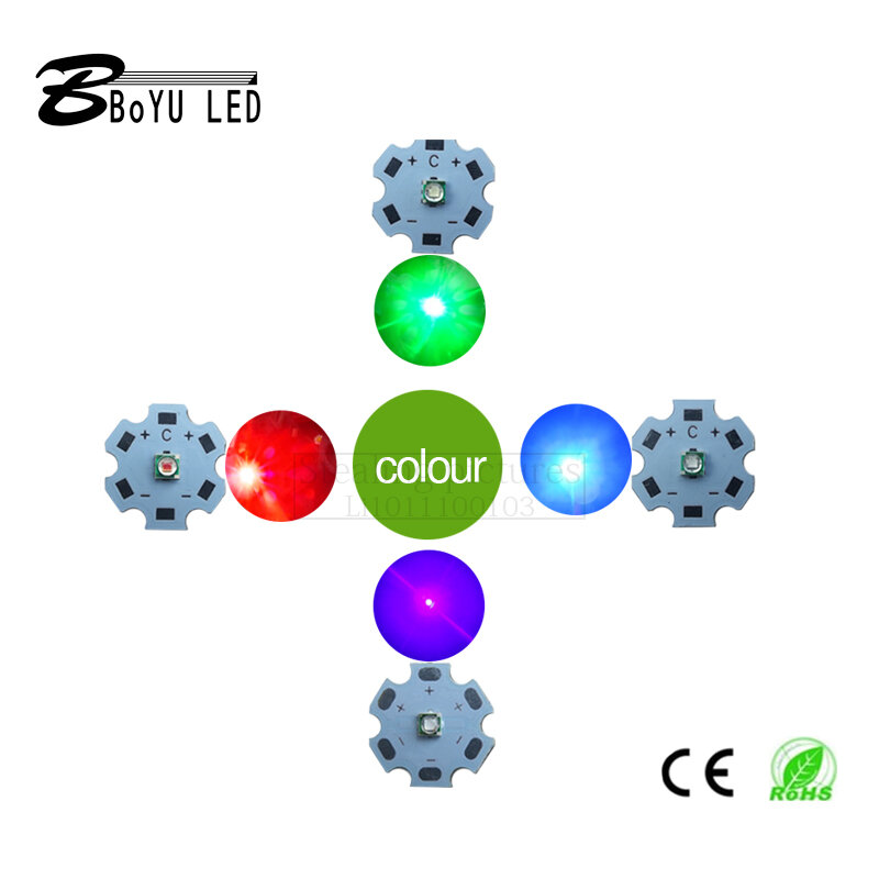 10 Pcs High Power 3W LED ชิป3535 XPE ลูกปัดโคมไฟสีขาวสีแดงสีเขียวสีฟ้าสีเหลืองสีม่วงอินฟราเรดอินฟราเรดสามารถ Solder12-20mm LED PCB