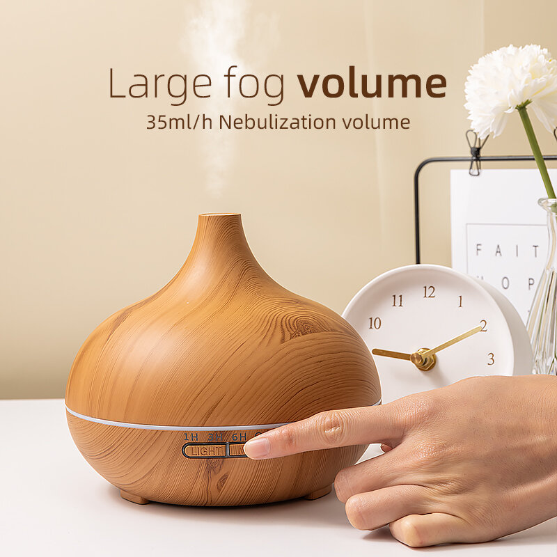 Ambient Humidifer Air Essential Oil Diffuser 550ml Big Spray Atomizer Ultrasonic Wood Humidifier Difusor For Home