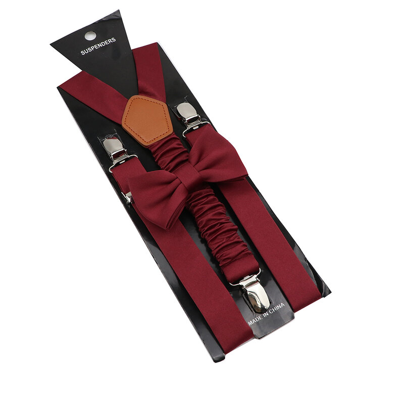 Детский комплект с галстуком-бабочкой на подтяжках для мальчиков и девочек, рубашка с y-образной спинкой, подтяжки с бантиком, регулируемые подтяжки из полиэстера, аксессуары для свадебного галстука