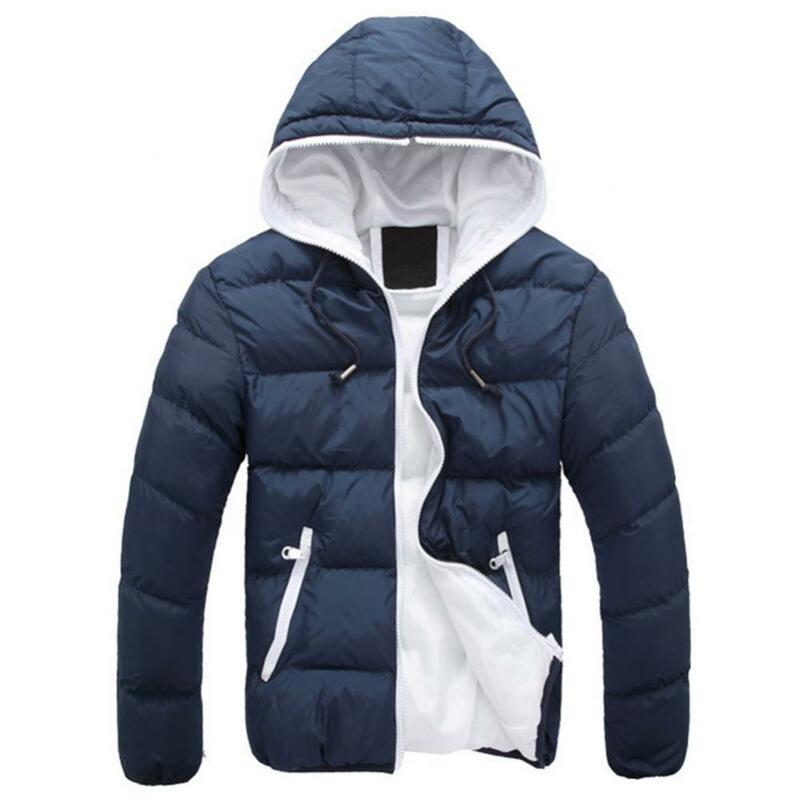 2021 nowa męska kurtka jesień płaszcz zimowy zamek ciepły płaszcz bawełniany Casual kurtka puchowa z kapturem Casual kurtka pikowana Streetwear