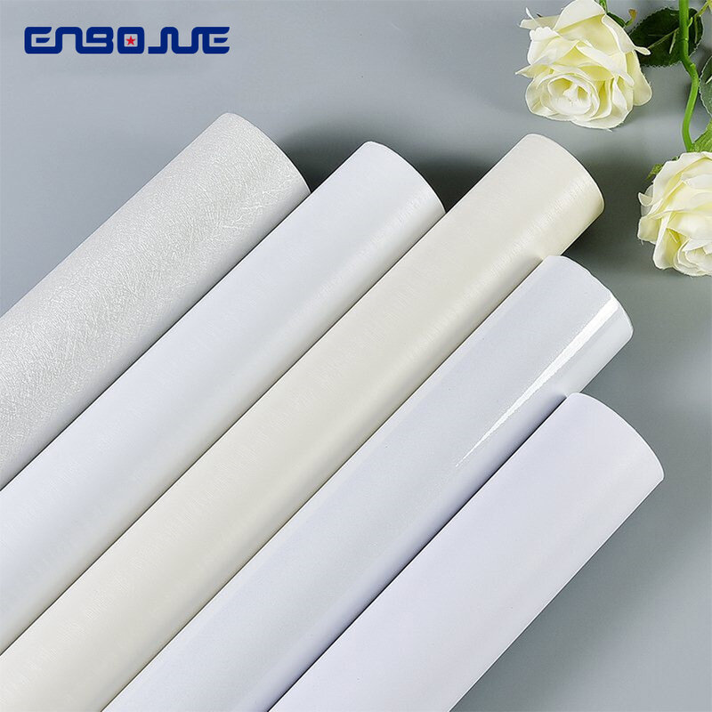 Impermeável papel de parede à prova de umidade auto-adesivo branco filme decorativo tabletop garderobe porta móveis antigos renovação adesivos