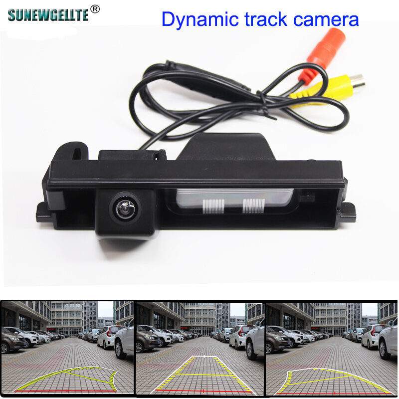 Câmera com visualização traseira de trajetória dinâmica inteligente, câmera de estacionamento reversa com backup para toyota rav4 porcelana 2000-2012