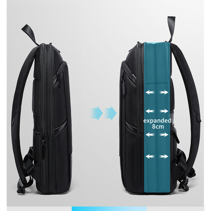 BANGE mężczyźni biznes wodoodporny 15.6 "Laptop plecak moda mężczyzna klasyczny moda podróży Moto & Biker światła skalowalne torby na ramię