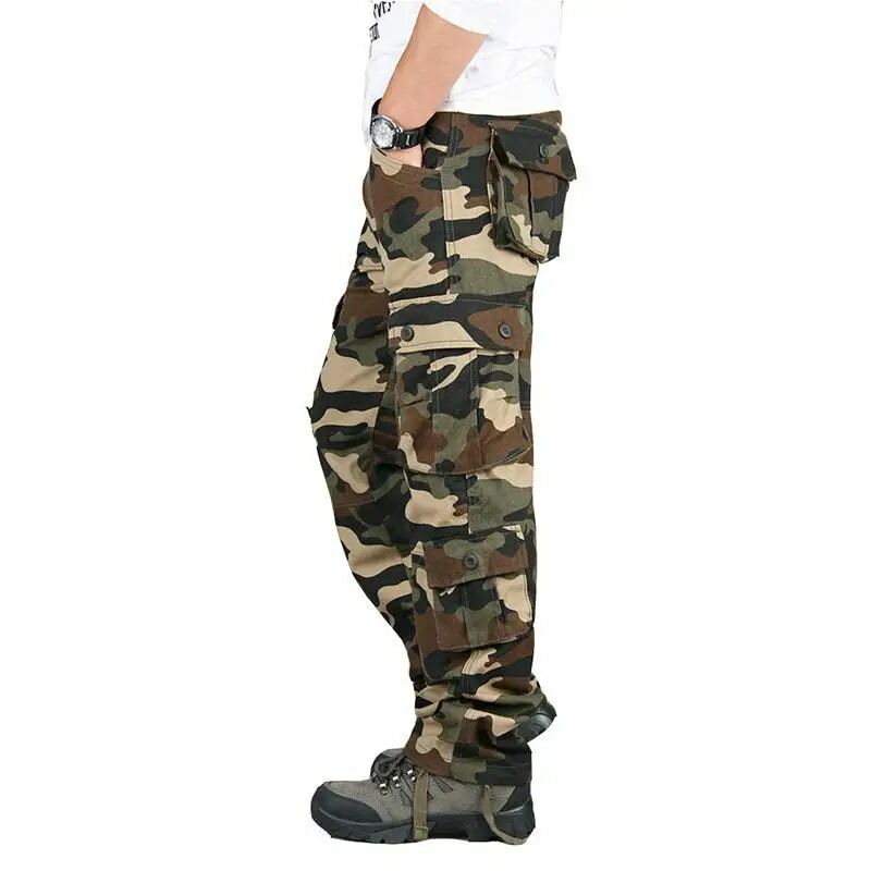 Pantaloni mimetici da uomo pantaloni Cargo tattici tuta da lavoro sport all'aria aperta escursionismo pantaloni da caccia cotone durevole